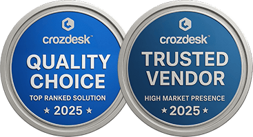 Collaborator erhielt Crozdesk 2025 Auszeichnungsabzeichen: Quality Choice und Trusted Vendor mit hoher Marktpräsenz.