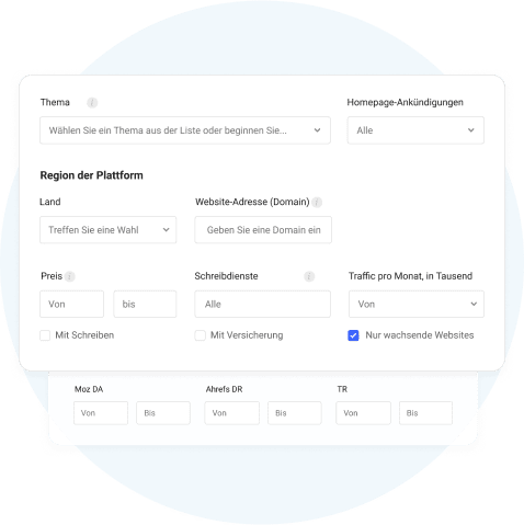 site filters in the Collaborator