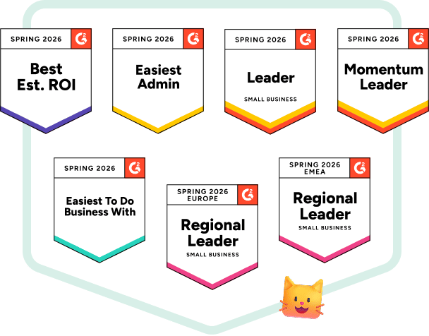 G2 Spring 2026 Auszeichnungen im Bereich Content Distribution für Collaborator, darunter Momentum Leader, Leader Small Business, Easiest Admin, Easiest To Do Business With, Best Estimated ROI sowie Leader-Anerkennung in Europa und EMEA
